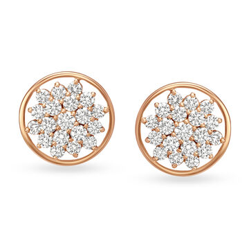 Splendid Gold and Diamond Stud Earrings