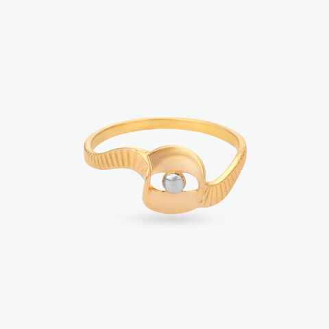 Curved Orbit Gold Ring