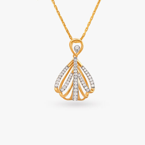 Sunlit Grace Diamond Pendant and Earrings Set
