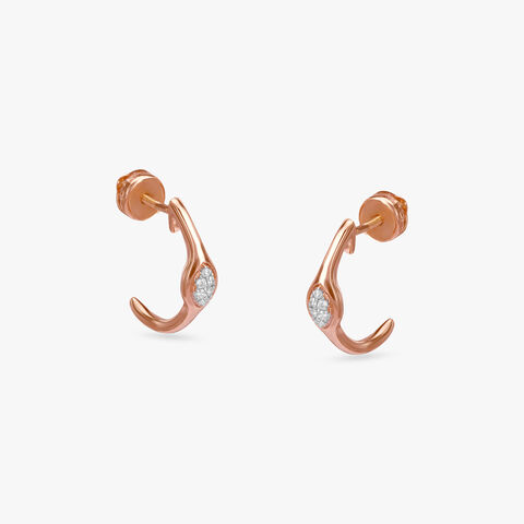 Curve Charm Diamond Stud Earrings