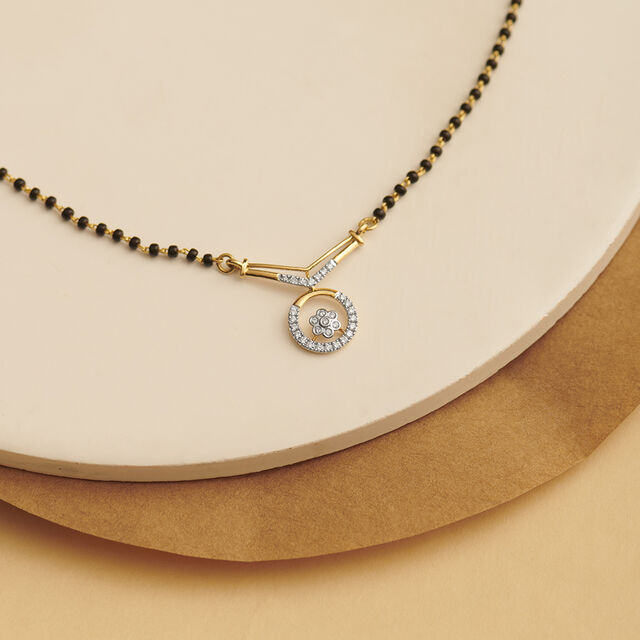 Small Mangalsutra Designs Diamond Gold Pendant Design Latest