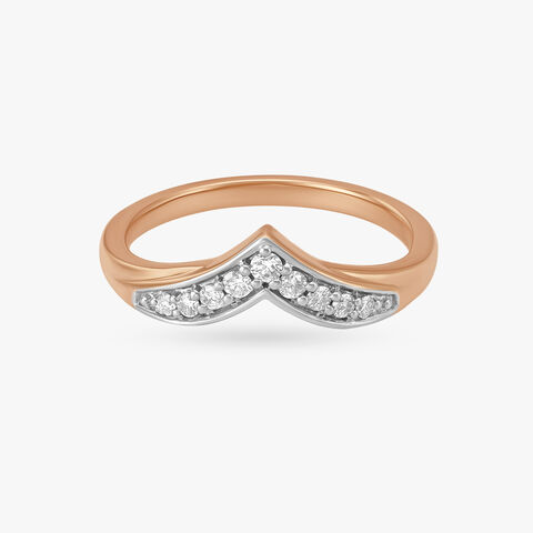 Elegant V Diamond Ring
