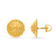 Royal Traditional Gold Round Stud Earrings,,hi-res image number null