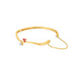 Floral Ruby and Diamond Gold Bangle,,hi-res image number null
