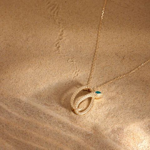 Verdant Serpent Gold Pendant