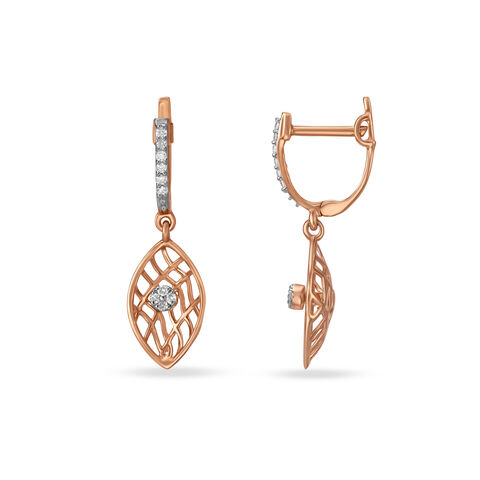 Winsome Eye Motif Diamond Hoop Earrings