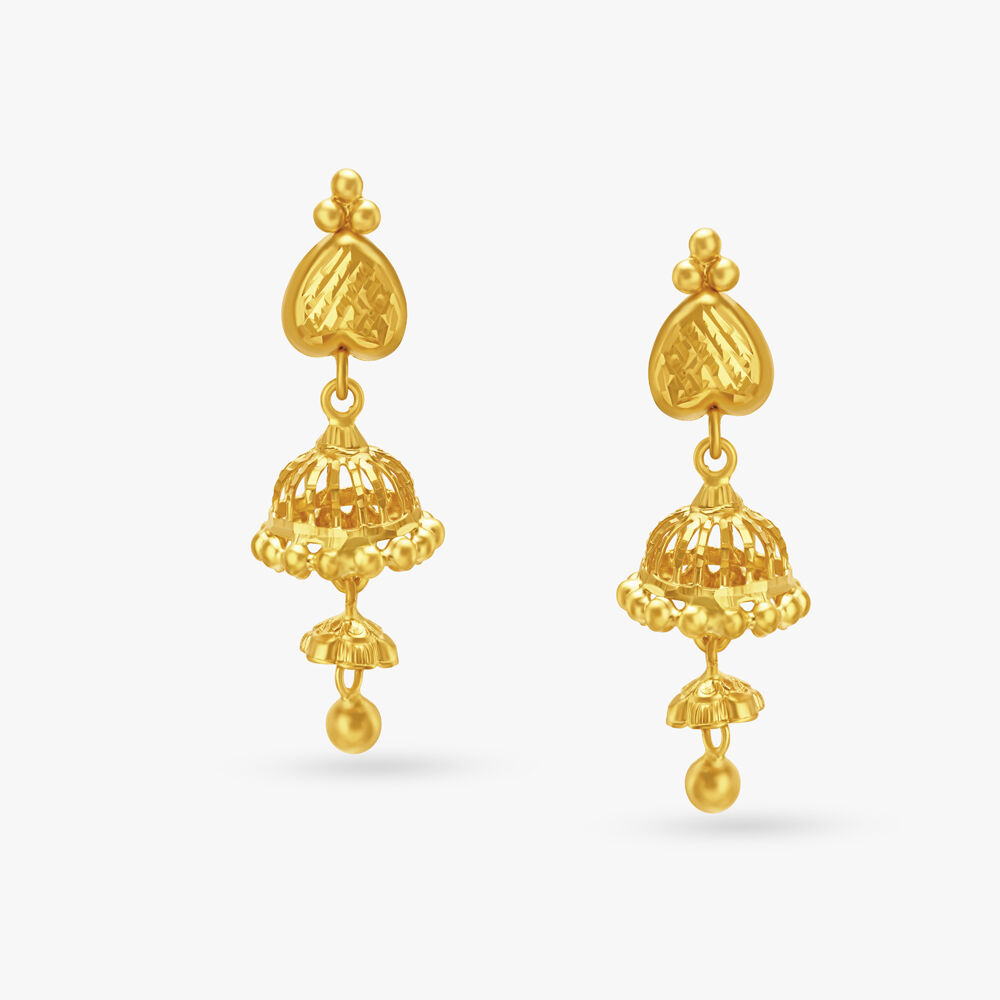 Imperial Gold Jhumka Drop Earrings