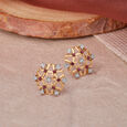 Stunning Floral Broad Diamond Stud Earrings,,hi-res image number null