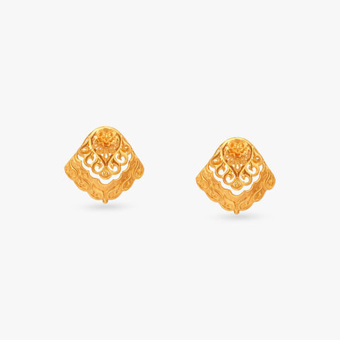 Regal Bloom Gold Stud Earrings
