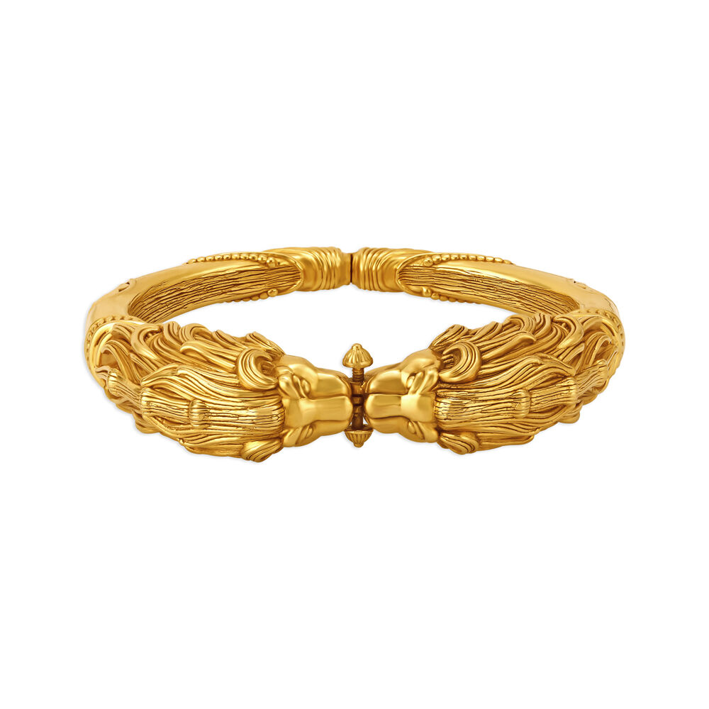 Men's Gold Electroforming Lion Bracelet | 22KT Gold