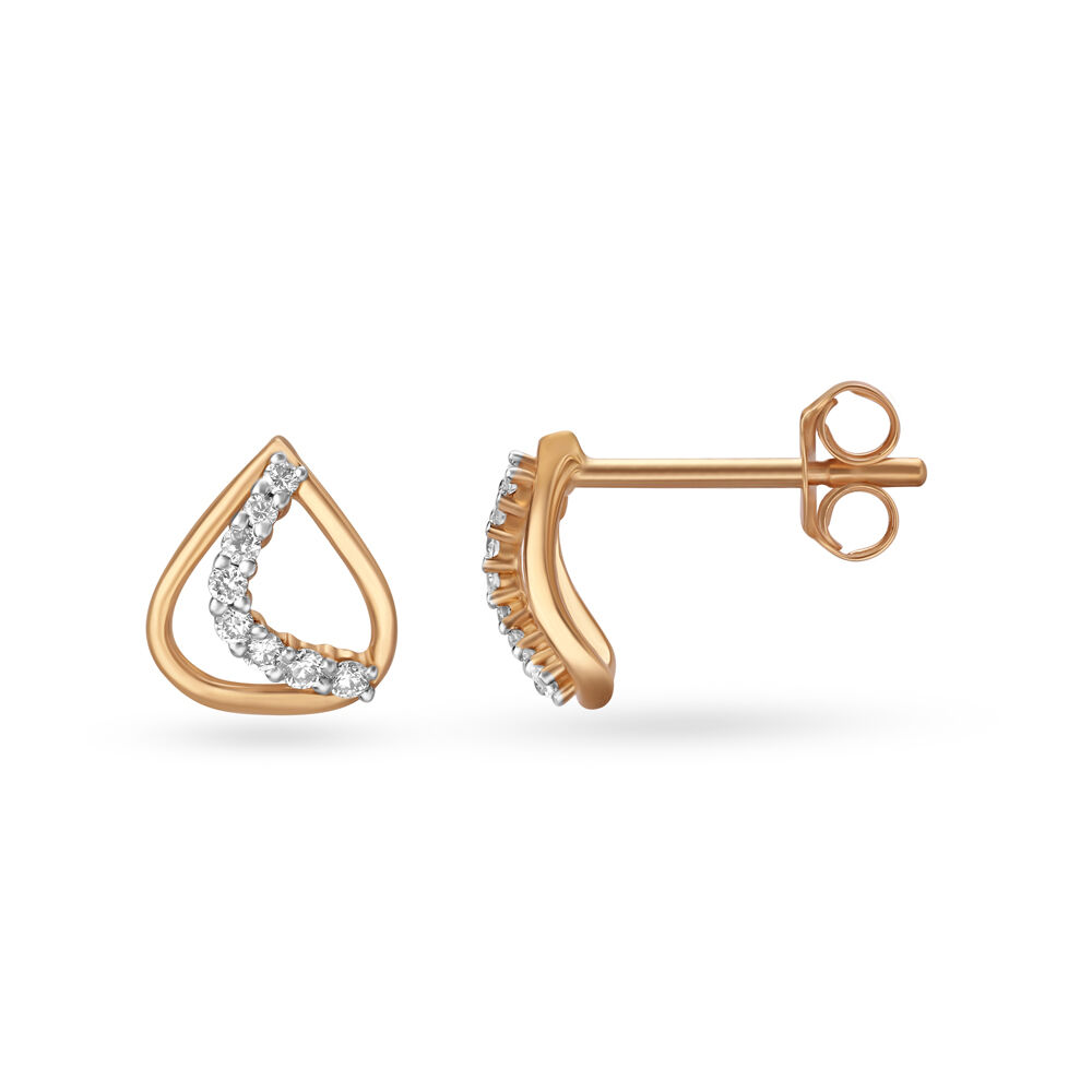 Enticing Rose Gold and Diamond Fancy Stud Earrings
