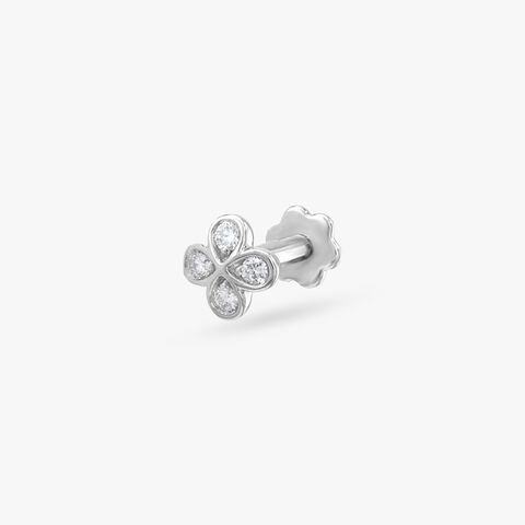 Lucky Clover Diamond Nose Pin
