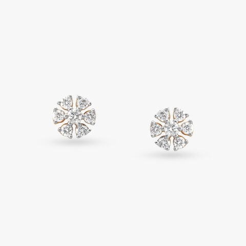 Blooming Spark Diamond Stud Earrings