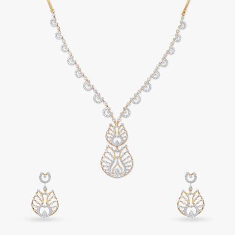 Tulip Bloom Diamond Necklace Set