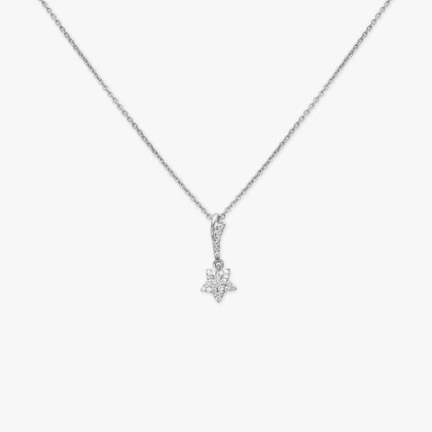 Twinkling Star! Diamond Pendant with Chain