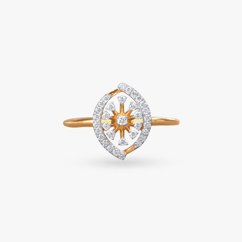 Graceful Floral Diamond Finger Ring