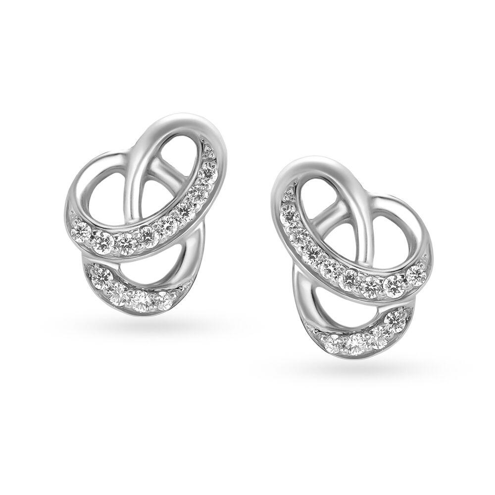 Designer Platinum Earrings with Diamonds for Women JL PT E N-5 – Jewelove.US