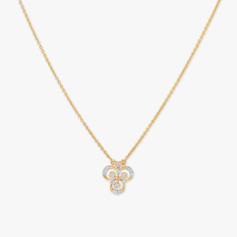 Luminous Curve Diamond Pendant with Chain