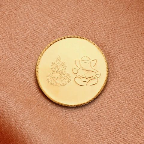 1 gram 24 Karat Gold Coin with Lakshmi Ganesha Motif