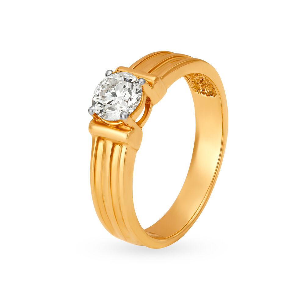 Elegant Single Stone Gold Ring