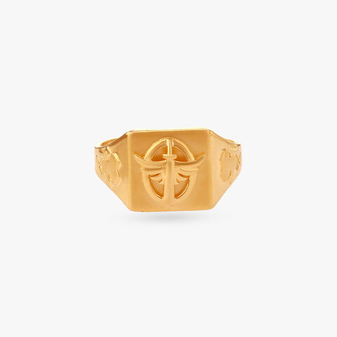 Valor Crest Gold Ring for Men