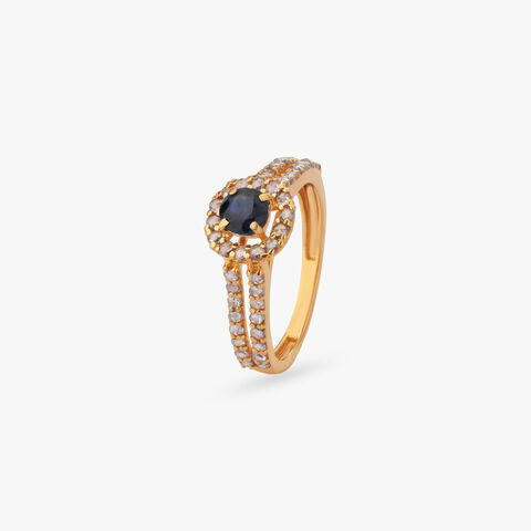 Midnight Halo Gold Ring
