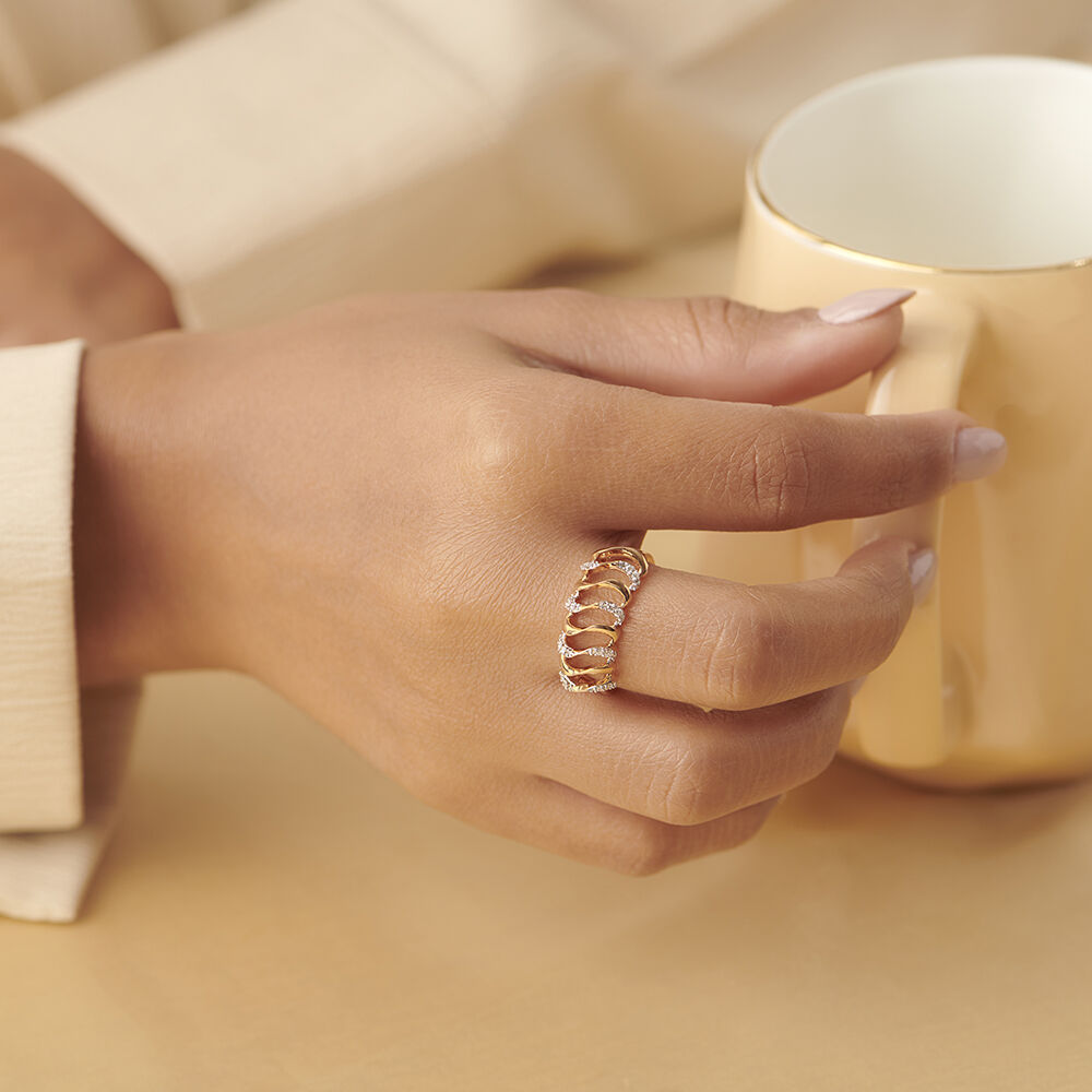 Spiral gold outlet ring with price