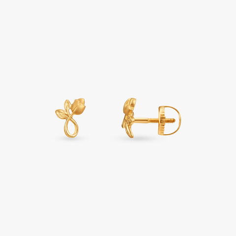 Sweet Blossom Gold Stud Earrings for Kids