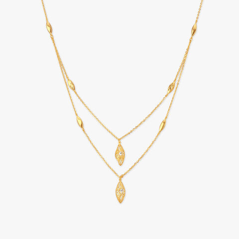 Leaf Drop Gold Necklace
