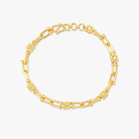 Geometric Floral Gold Bracelet for Men