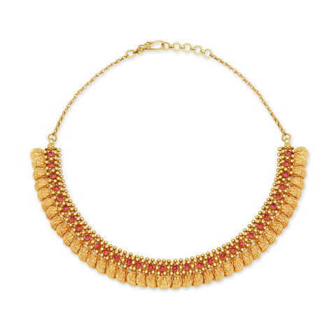 Blissful South Indian Gold Kasu Mala Set for the Telugu Bride
