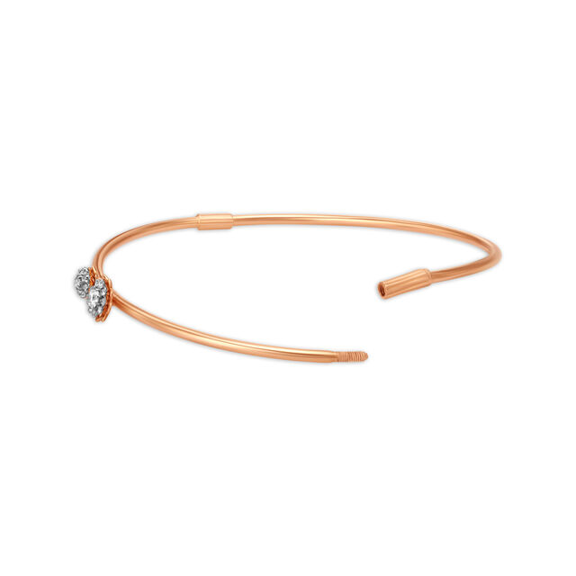Dainty Florals Rose Gold and Diamond Bangle,,hi-res image number null