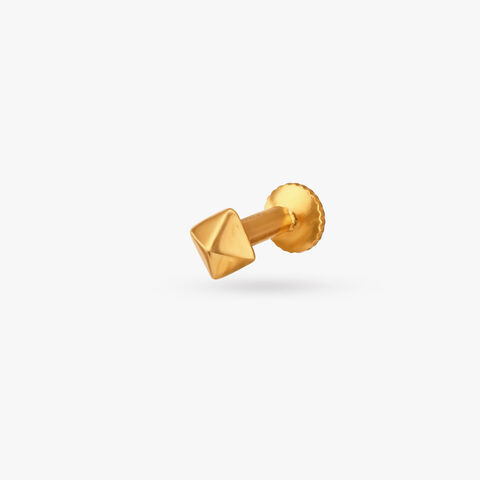 Angular Radiance Gold Nose Pin