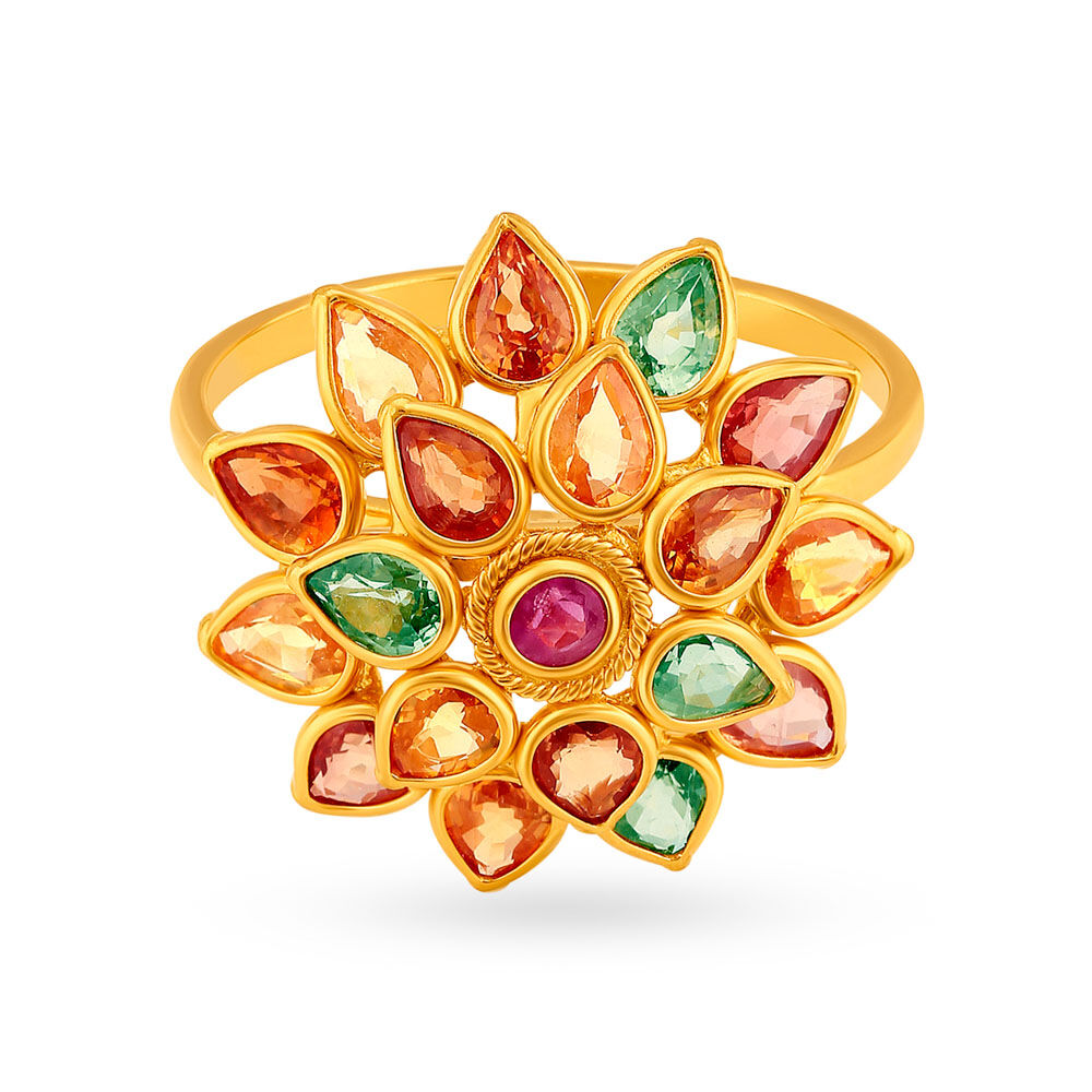 Pukhraj stone ring outlet price in tanishq
