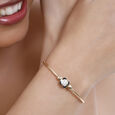 18 KT Yellow Gold Abstract Glimmer Diamond Bangle,,hi-res image number null