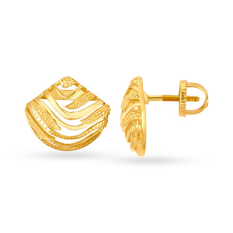 Elegant Fancy Gold Stud Earrings