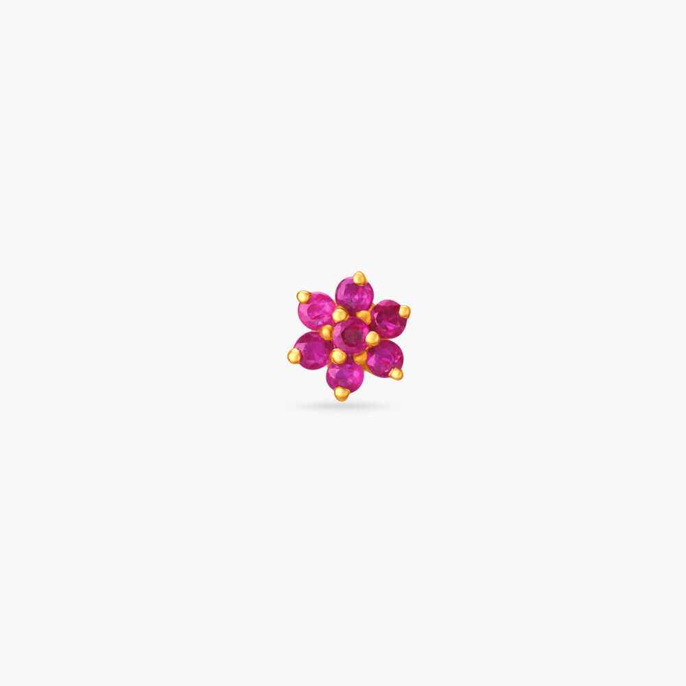 Ruby nose store pin in tanishq