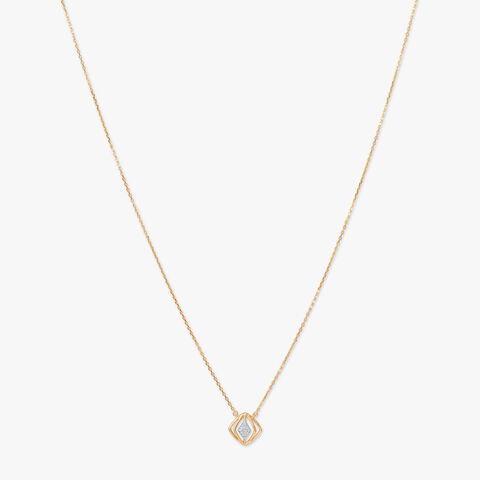 Golden Gaze Diamond Pendant with Chain
