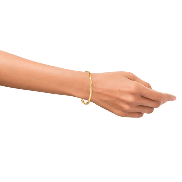 14kt Yellow Gold Pebble-inspired Gold Bangle,,hi-res image number null