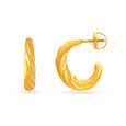 22 KT Yellow Gold Twisted Hoop Earrings,,hi-res image number null