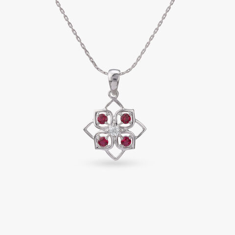 Bloom Radiance Silver Pendant and Earrings Set