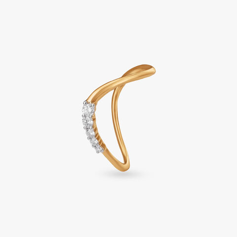 Golden Arc Diamond Ring