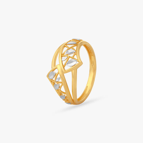 Leaf Weave Designer Gold Ring