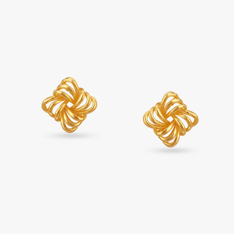 Petal Swirl Gold Stud Earrings