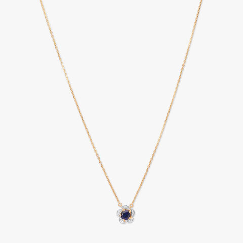 Midnight Bloom Diamond Pendant with Chain