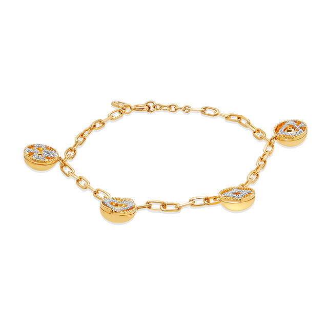 14 KT Yellow Gold Quirky Game Night Bracelet,,hi-res image number null