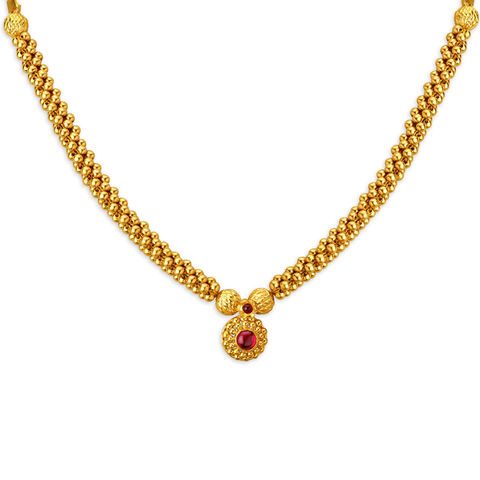 Eclectic Beaded Gold Necklace for the Maharashtrian Bride