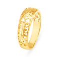 Sonorous Yellow Gold Carved Finger Ring,,hi-res image number null