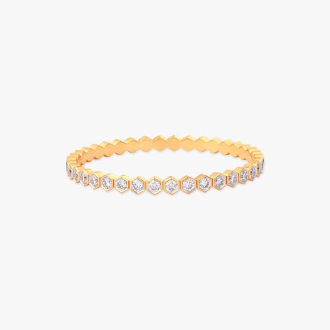 Hexagonal Halo Solitaire Bangle