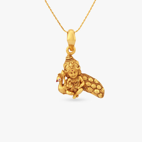 Divine Murugan Gold Pendant for Men